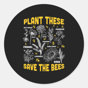 Pflanze Diese Rettete die Bienen Runder Aufkleber
