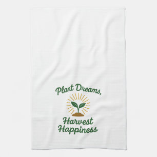 Pflanze Dreams erntet Glück Geschirrtuch