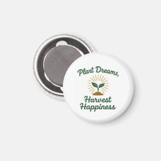 Pflanze Dreams erntet Glück Magnet (Vorderseite/Rückseite)
