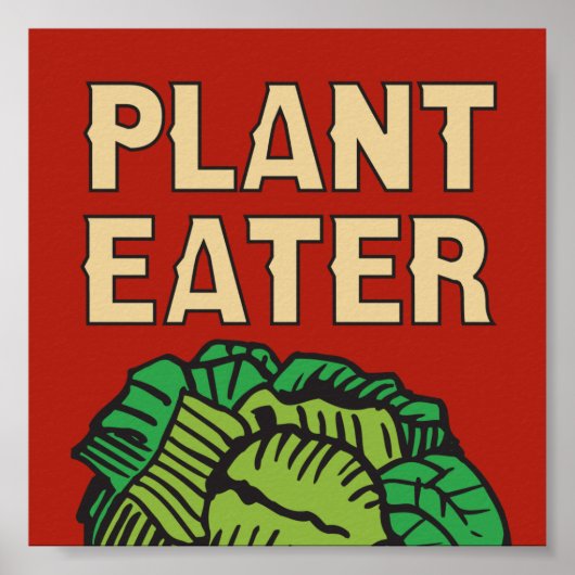 Pflanze Eater Retro-Design vegetarisch vegan Poster (Vorne)