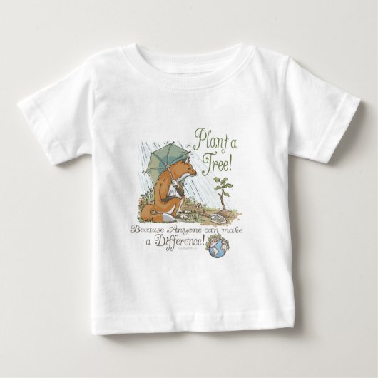 Pflanze ein Baum-Erdtagesfox-Gang Baby T-shirt (Vorderseite)
