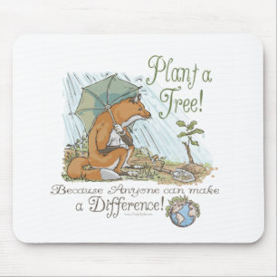 Pflanze ein Baum-Erdtagesfox-Gang Mousepad