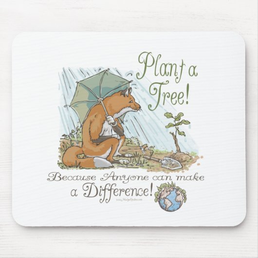 Pflanze ein Baum-Erdtagesfox-Gang Mousepad (Vorne)