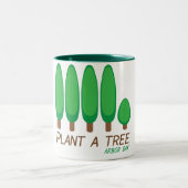 Pflanze ein Baum - Lauben-Tag Zweifarbige Tasse (Mittel)