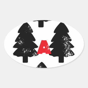 Pflanze ein Baum Muster Ovaler Aufkleber
