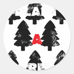 Pflanze ein Baum Muster Runder Aufkleber