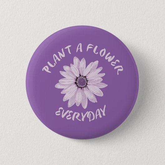 Pflanze Eine Blume Alltag Button (Vorderseite)