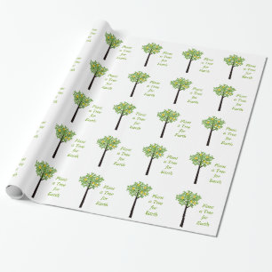 Pflanze einen Baum für die Erde. Tag der Erde Geschenkpapier