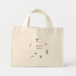 Pflanze eines Baumaufforstungskonzepts Mini Tote B Mini Stoffbeutel