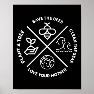 Pflanze eines Erdtages Ein Baum Rette die Bienen, Poster