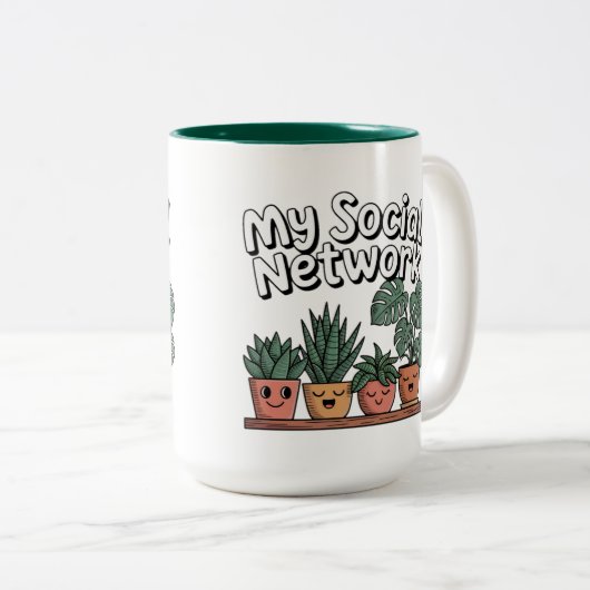 Pflanze Eltern Sozialnetz Zweifarbige Tasse (VorderseiteRechts)