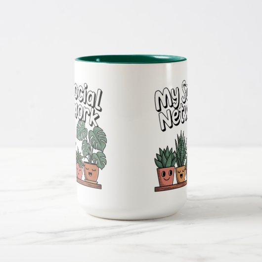 Pflanze Eltern Sozialnetz Zweifarbige Tasse (Mittel)