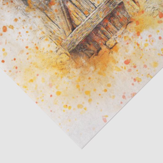 Pflanze Fensterfarbe Art Decoupage Seidenpapier (Detail)