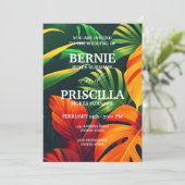 Pflanze Forest und elegante Hochzeiten von Grünblu Einladung (Stehend Vorderseite)