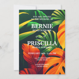 Pflanze Forest und elegante Hochzeiten von Grünblu Einladung