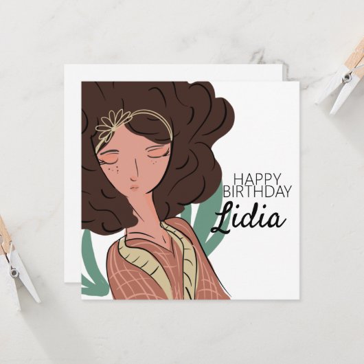 Pflanze Frauenzeichen Lover Geburtstag Postkarte (Vorderseite/Rückseite Beispiel)