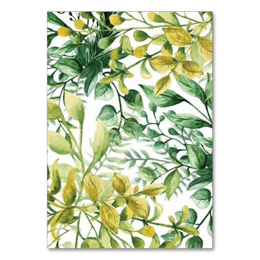 Pflanze Fresh Greenery Leafy Hochzeit Tischnummern (Rückseite)