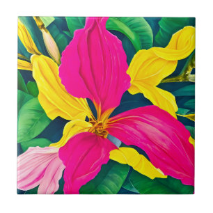 Pflanze für tropische Blume Fliese