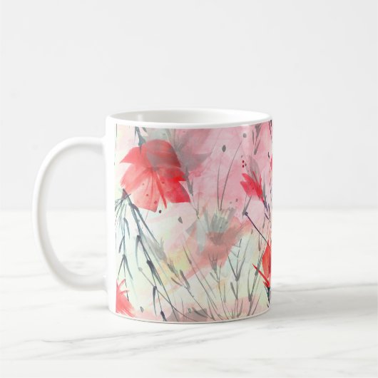 Pflanze für Wasserfarben Blume Muster Kaffeetasse (Links)