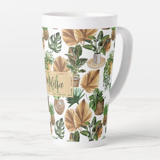 Pflanze für Wasserfarben Boho Indoor House Milchtasse (Rechte Ecke)