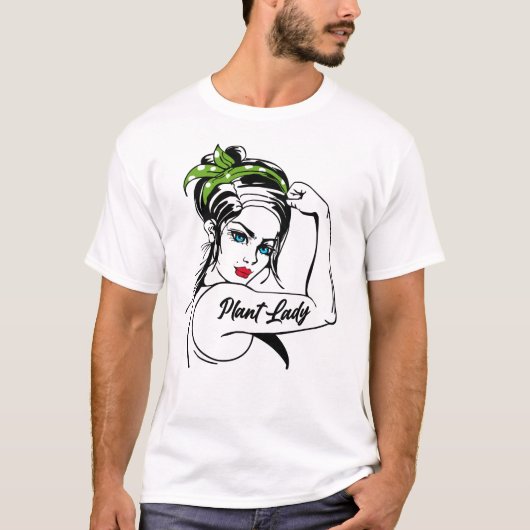 Pflanze Gartenarbeit Lady Rosie The Riveter T-Shirt (Vorderseite)