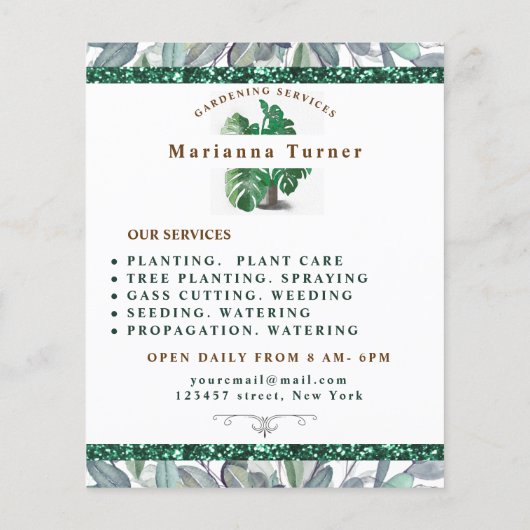 Pflanze Gartenservice, Gartenbau Flyer (Hinten)