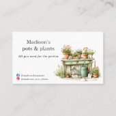Pflanze Gartenzentrum Aquarell Visitenkarte (Vorderseite)