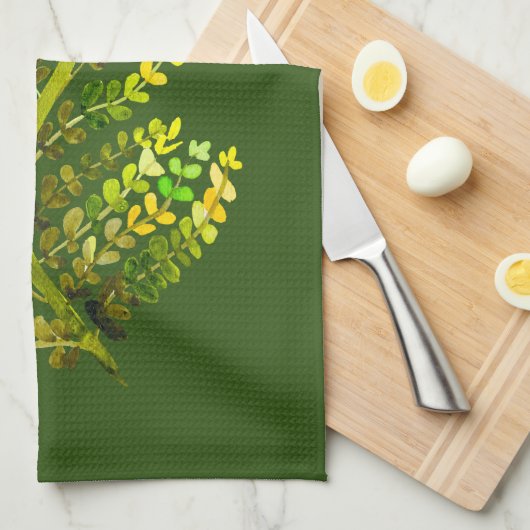 Pflanze Geschirrtuch (Viertel Falte)