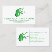 Pflanze Gesicht Natur Vegan grün Visitenkarte (Vorne/Hinten)