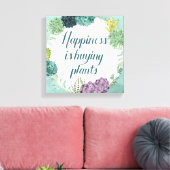 Pflanze Glück | Happines kauft Pflanze Leinwanddruck (Insitu (Wohnzimmer))
