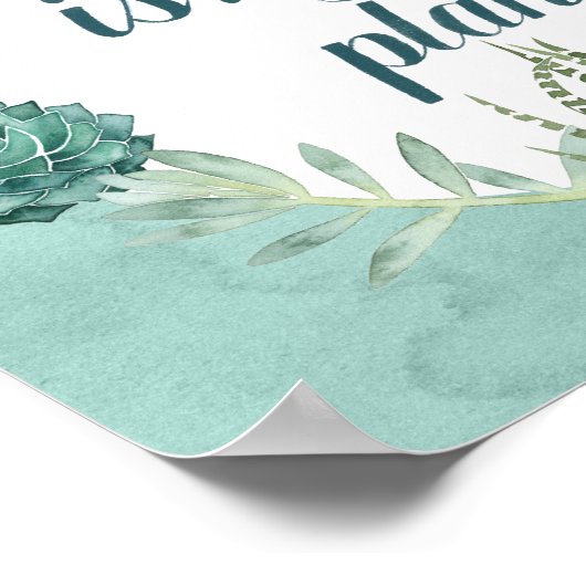 Pflanze Glück | Happines kauft Pflanze Poster (Ecke)