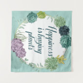 Pflanze Glück | Happines kauft Pflanze Wandteppich (Vorderseite (Horizontal))