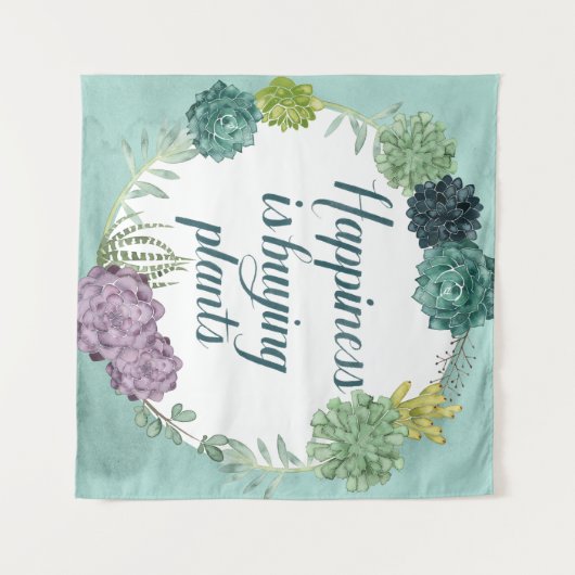 Pflanze Glück | Happines kauft Pflanze Wandteppich (Vorderseite (Horizontal))