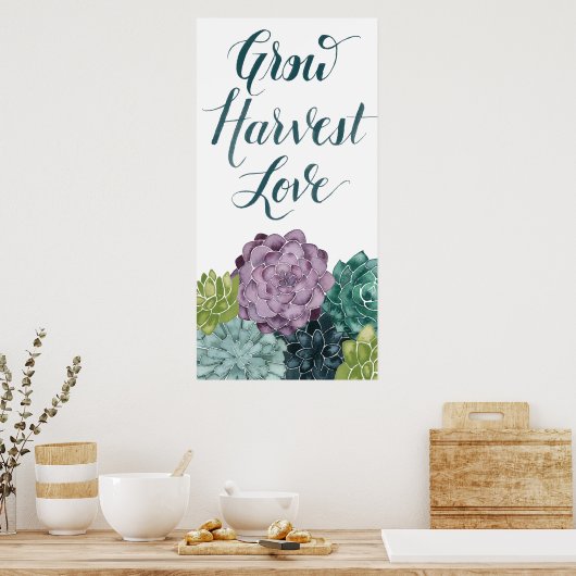 Pflanze Glück | Liebe der Ernte Poster (Küche)