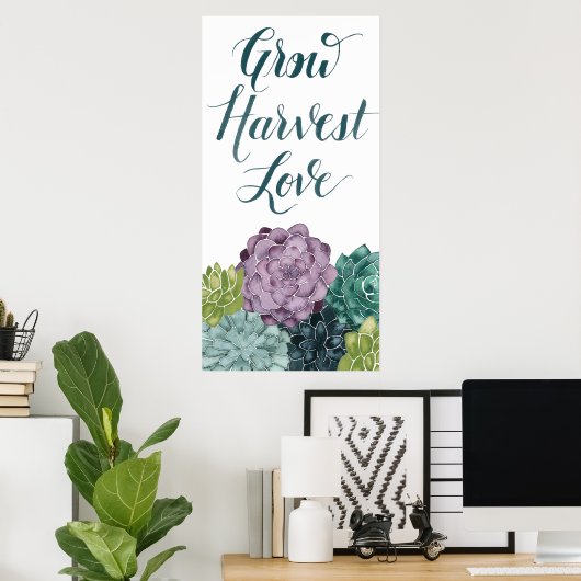 Pflanze Glück | Liebe der Ernte Poster (Heimbüro)