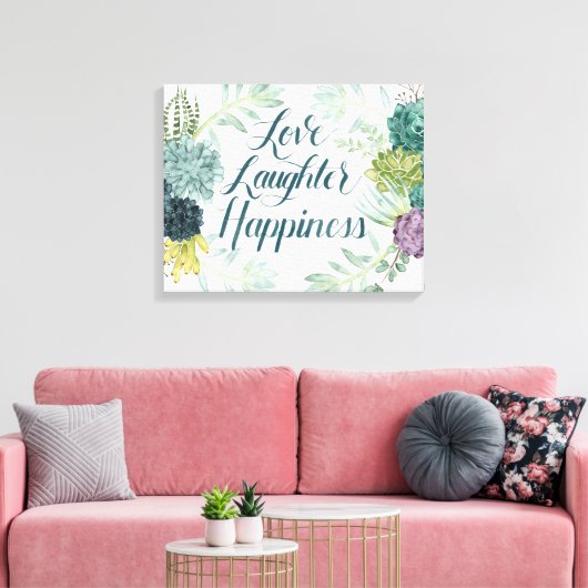 Pflanze Glück | Liebe Lachen Glück Leinwanddruck (Insitu (Wohnzimmer))