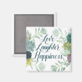 Pflanze Glück | Liebe Lachen Glück Magnet (Vorderseite/Rückseite)