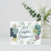 Pflanze Glück | Liebe Lachen Glück Postkarte (Stehend Vorderseite)