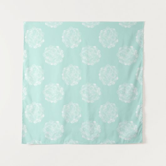 Pflanze Glück | Pastel Sukkuläres Muster Wandteppich (Vorderseite)