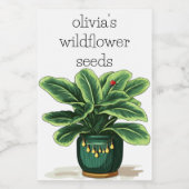 Pflanze "Grüne Blätter" mit Ladybug Lebensmitteletikett (Einzelnes Label)