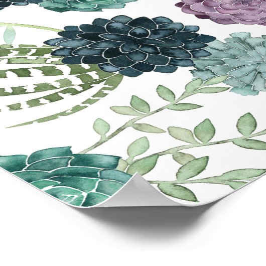 Pflanze Happiness Collection Sukkuläres Muster 3 Poster (Ecke)