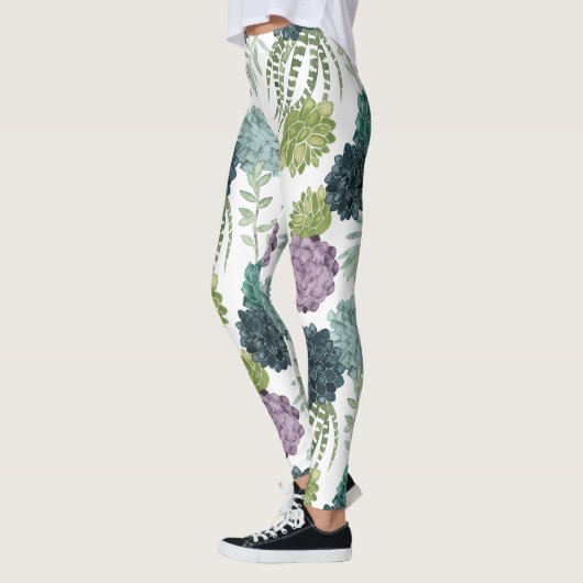 Pflanze Happiness Collection Sukkuläres Muster Leggings (Links)