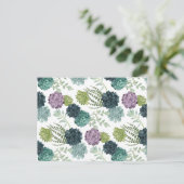 Pflanze Happiness Collection Sukkuläres Muster Postkarte (Stehend Vorderseite)