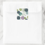 Pflanze Happiness Collection Sukkuläres Muster Quadratischer Aufkleber (Tasche)