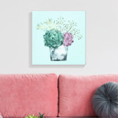 Pflanze Happy Collection | Sukkulturen Leinwanddruck (Insitu (Wohnzimmer))