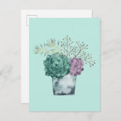 Pflanze Happy Collection | Sukkulturen Postkarte (Vorne/Hinten)