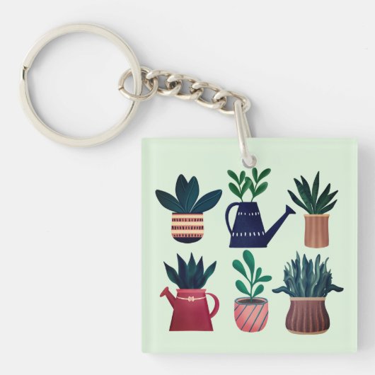 Pflanze Happy Schlüsselanhänger (Vorderseite)