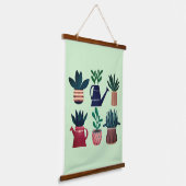 Pflanze Happy Wall hing Wandteppich Mit Holzrahmen (Gewinkelt)