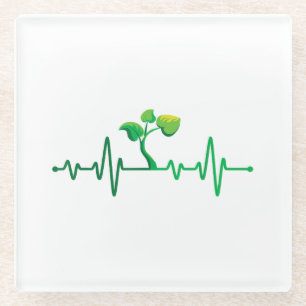 Pflanze Heartbeat - Botany Botanist Gardens Pflanz Glasuntersetzer