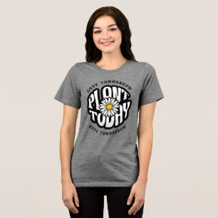 Pflanze Heute Daisy Retro-Typografie Tri-Blend Shirt